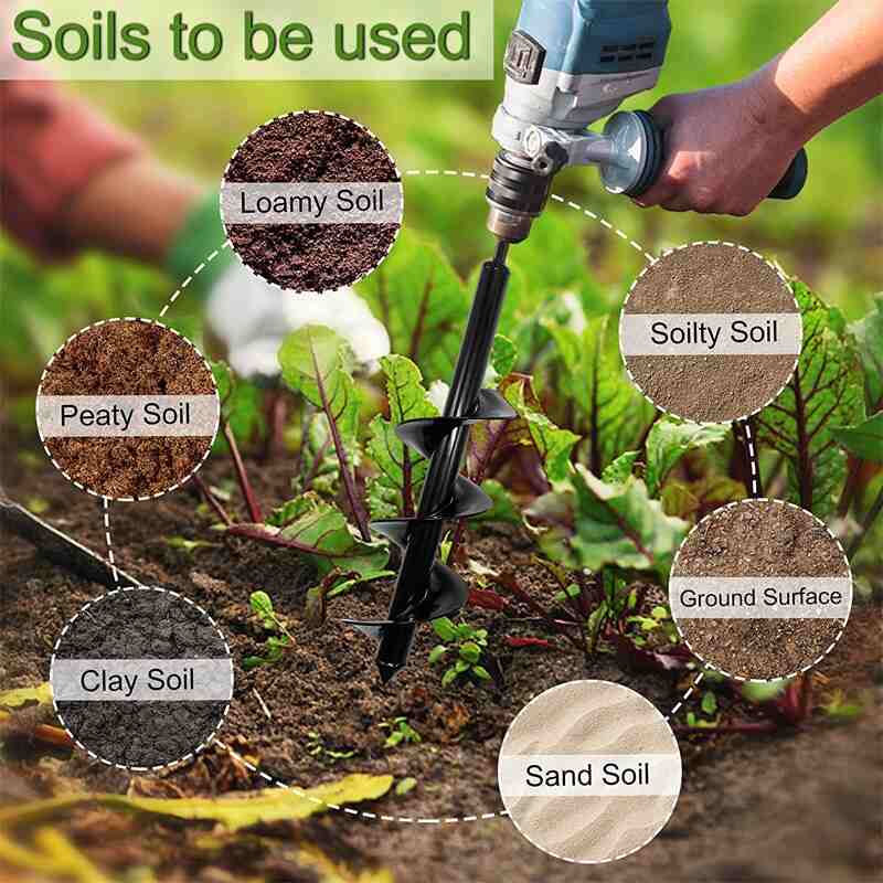 (30% OFF) Garden Planting Auger Spiral Hole Drill Bit