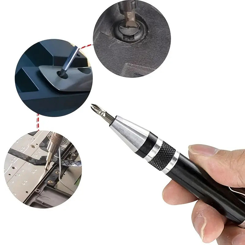 (Free Shipping) 8-in-1 Portable Aluminum Alloy Screwdriver Pen