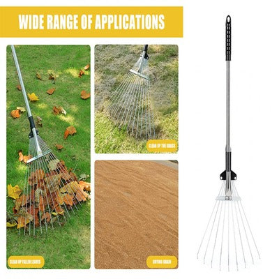 (30% DISCOUNT ) Adjustable Retractable Metal Rake Garden Leaf Rake