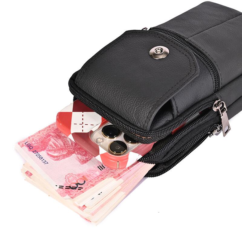(30% OFF) Men Leather Waist Bag Large Capacity Belt Bag