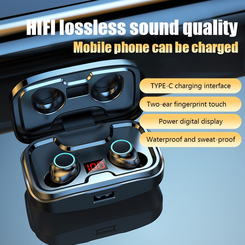 (30% OFF) TWS-X10 Bluetooth Earphones 3500mAh Charging Box