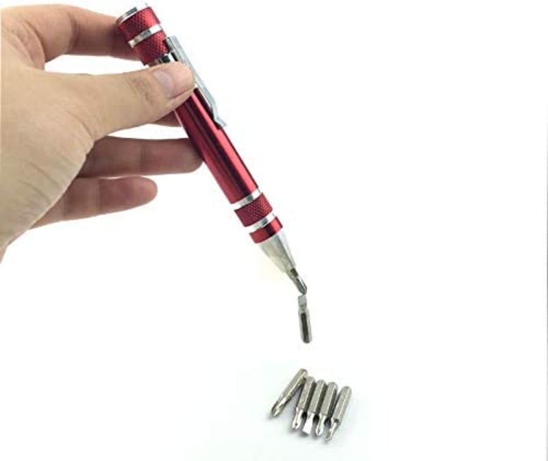 (Free Shipping) 8-in-1 Portable Aluminum Alloy Screwdriver Pen