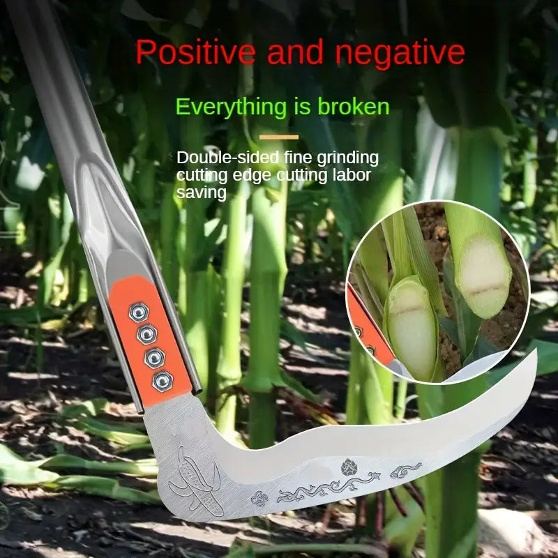 (30% DISCOUNT ) Super sharp agricultural sickle for cutting wheat, corn, and long metal-handled grass