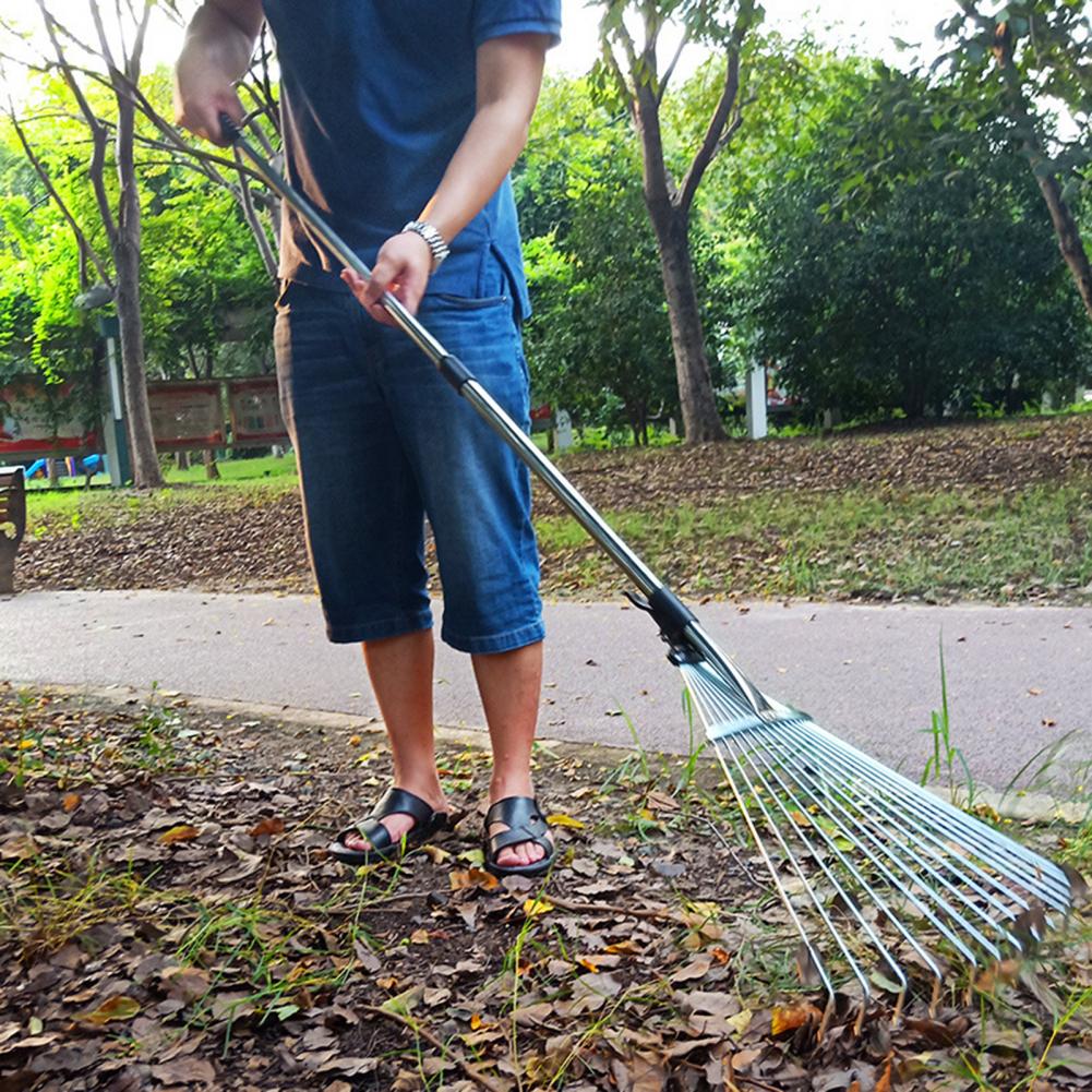 (30% DISCOUNT ) Adjustable Retractable Metal Rake Garden Leaf Rake