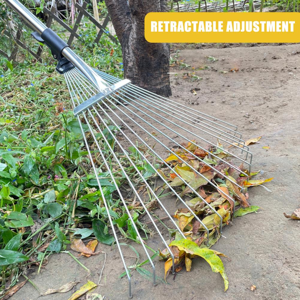 (30% DISCOUNT ) Adjustable Retractable Metal Rake Garden Leaf Rake
