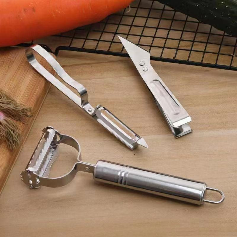 (30% DISCOUNT ) Set of 3 multi-purpose fruit and vegetable peelers, durable and safe stainless steel material