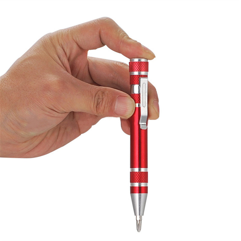 (Free Shipping) 8-in-1 Portable Aluminum Alloy Screwdriver Pen