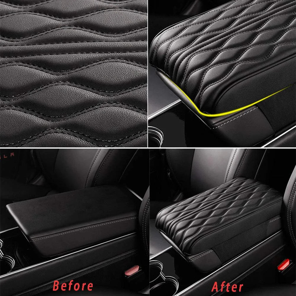 (30% DISCOUNT ) Memory Cotton Leather Car Armrest Box Pad