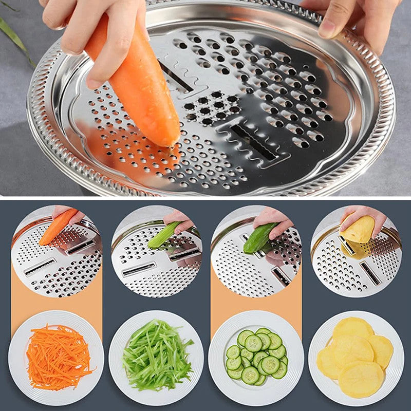 (30% DISCOUNT ) German Multifunctional Stainless Steel Basin Grater Strainer Bowl