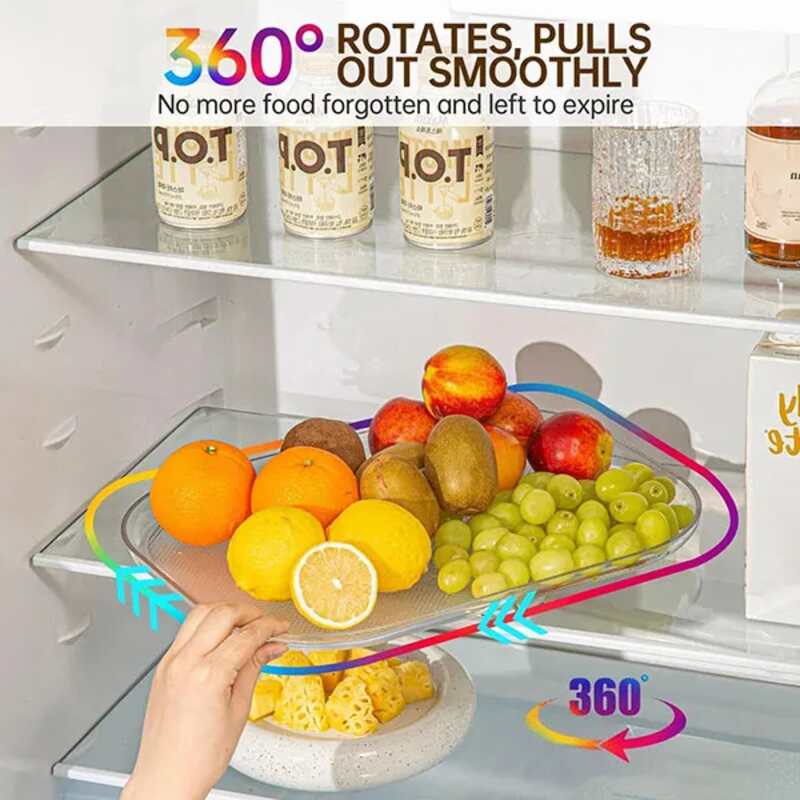 (30% OFF) 360° Rotating Tray Refrigerator Organizer