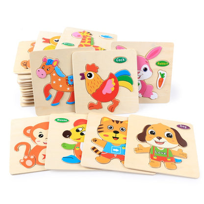 (30% OFF) Montessori Wooden 3D Puzzle: Early Learning Cognition Intelligence Game for Kids