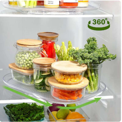 (30% OFF) 360° Rotating Tray Refrigerator Organizer