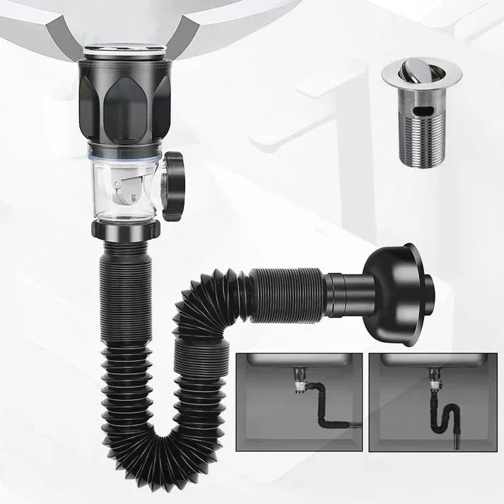 (30% DISCOUNT ) Flexible Drain Hose Anti-Clogging Bathroom Sink