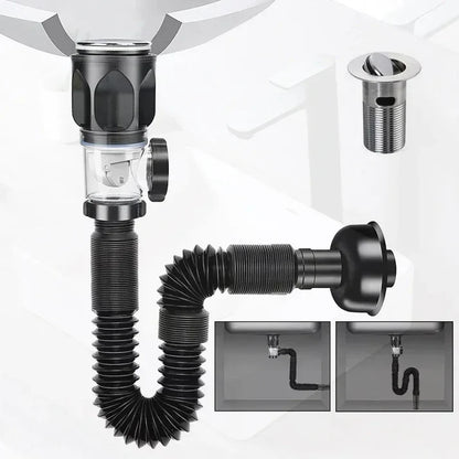 (30% DISCOUNT ) Flexible Drain Hose Anti-Clogging Bathroom Sink