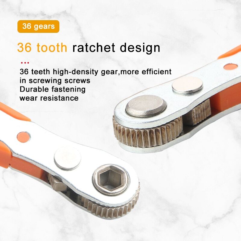 (30% OFF) 2 in 1 Dual Head Ratchet Socket Wrench