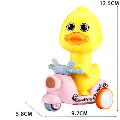(30% DISCOUNT) Yellow Duck Toy Driving A Clockwork Motorcycle