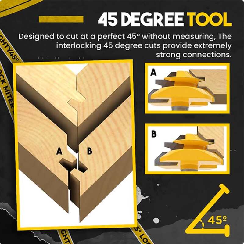 (30% OFF)  45-Degree Lock Miter Router Bit